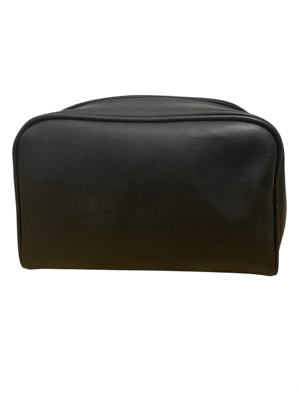 Black Faux Leather Travel Makeup Bag Cosmetic Case